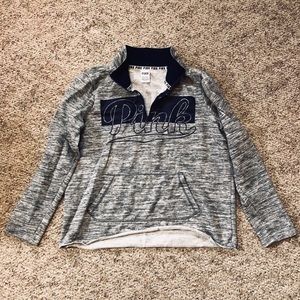 Pink quarter zip sweatshirt